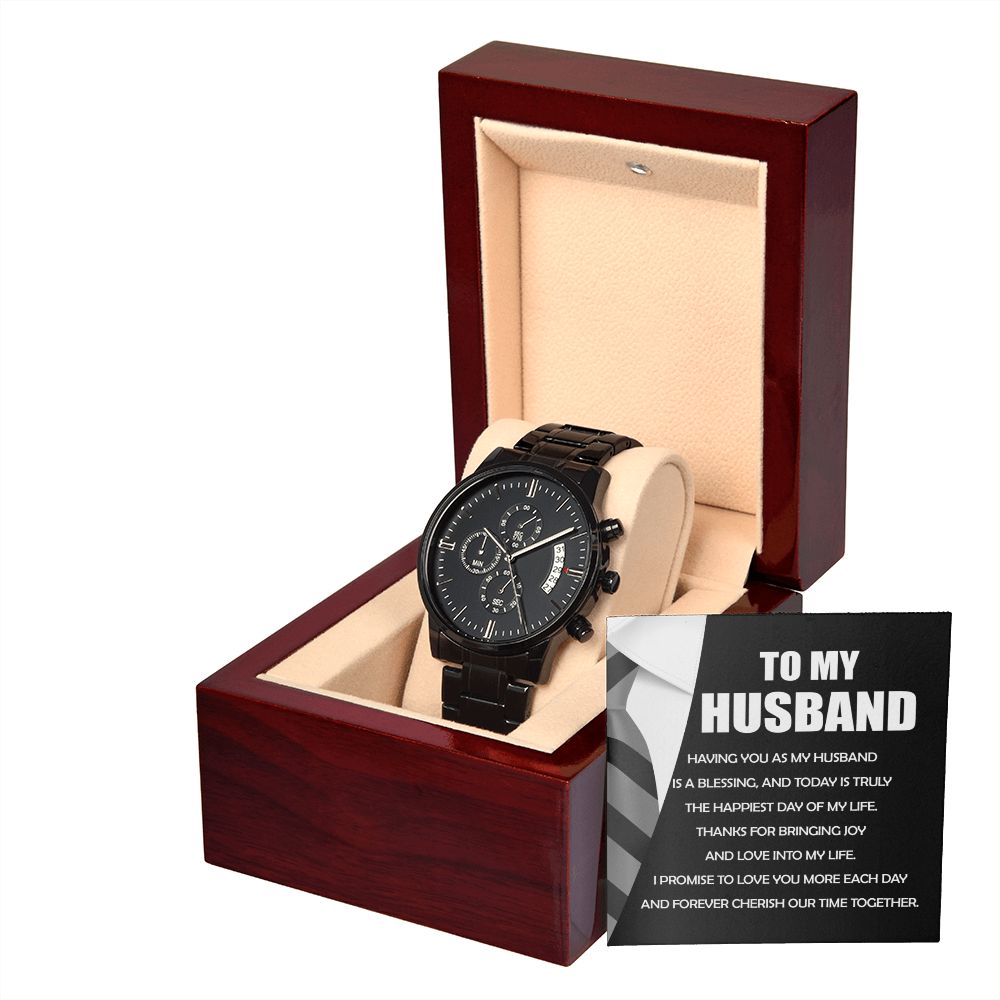 Our Time Together - Black Chronograph Watch For Husband