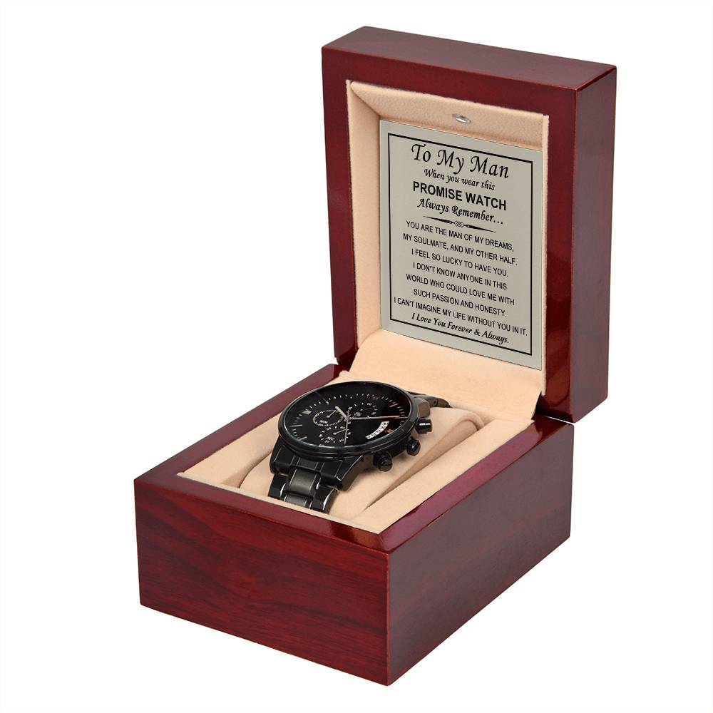 Promise Watch - Black Chronograph Watch For My Man