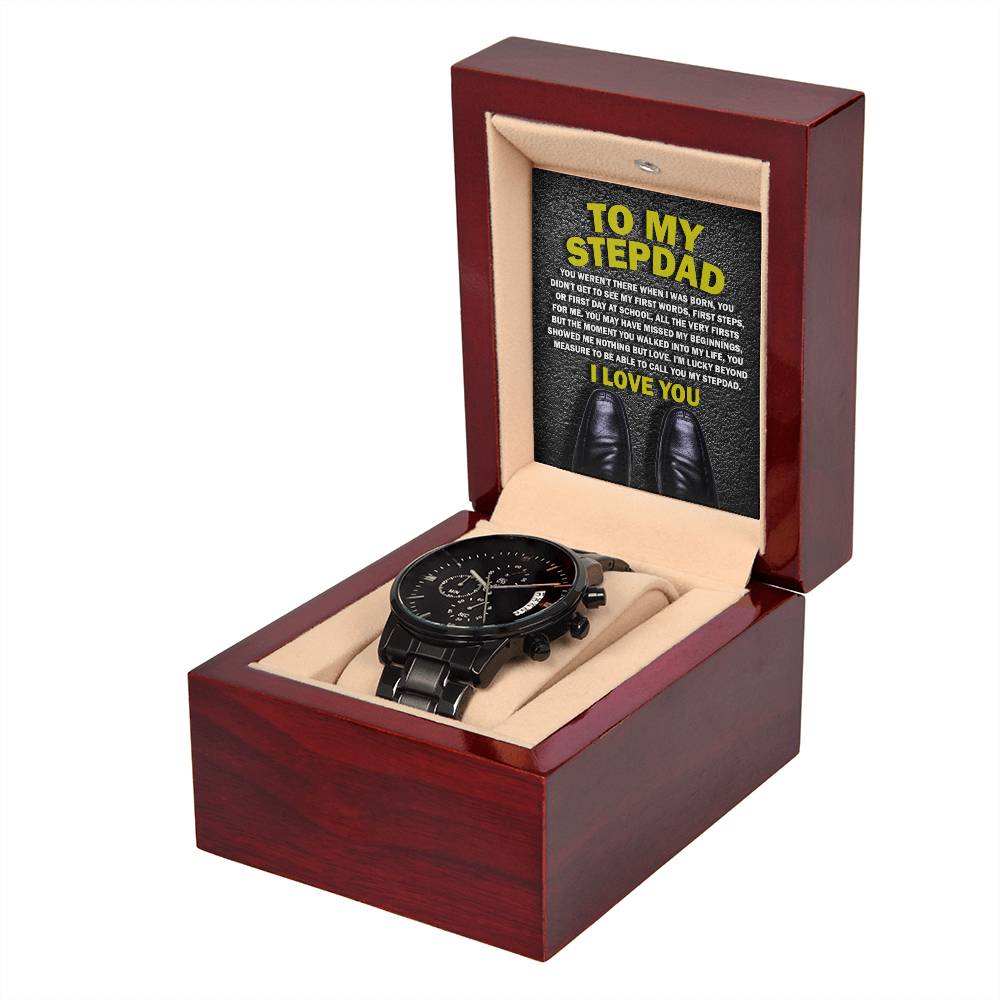 Lucky Beyond Measure - Black Chronograph Watch For Stepdad