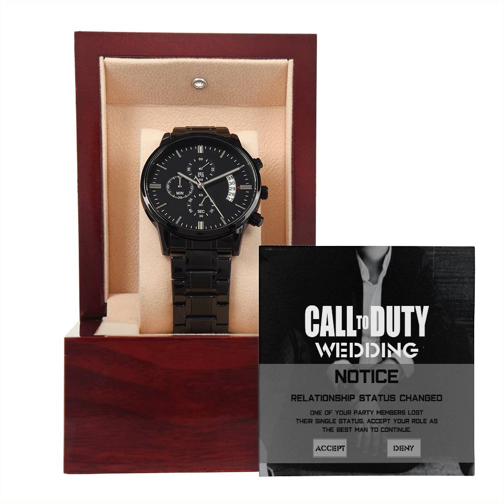 Accept Your Role - Black Chronograph Watch For Best Man