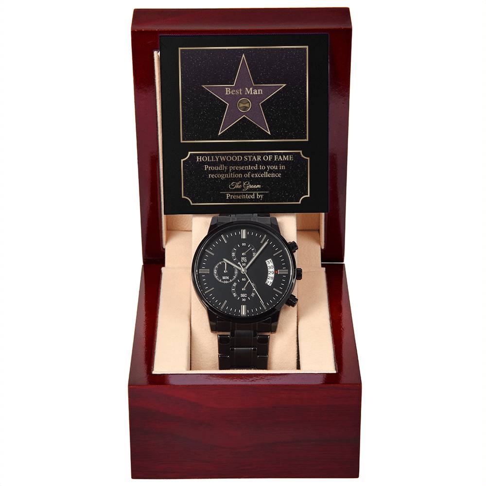 Star Of Fame - Black Chronograph Watch For The Best Man