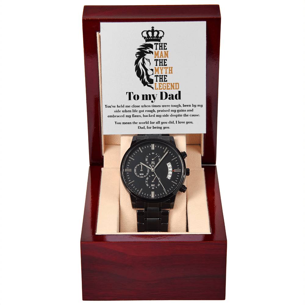 For All You Did - Black Chronograph Watch For Dad