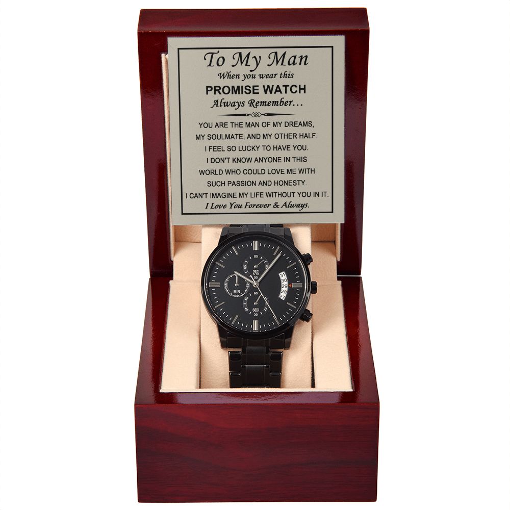 Promise Watch - Black Chronograph Watch For My Man