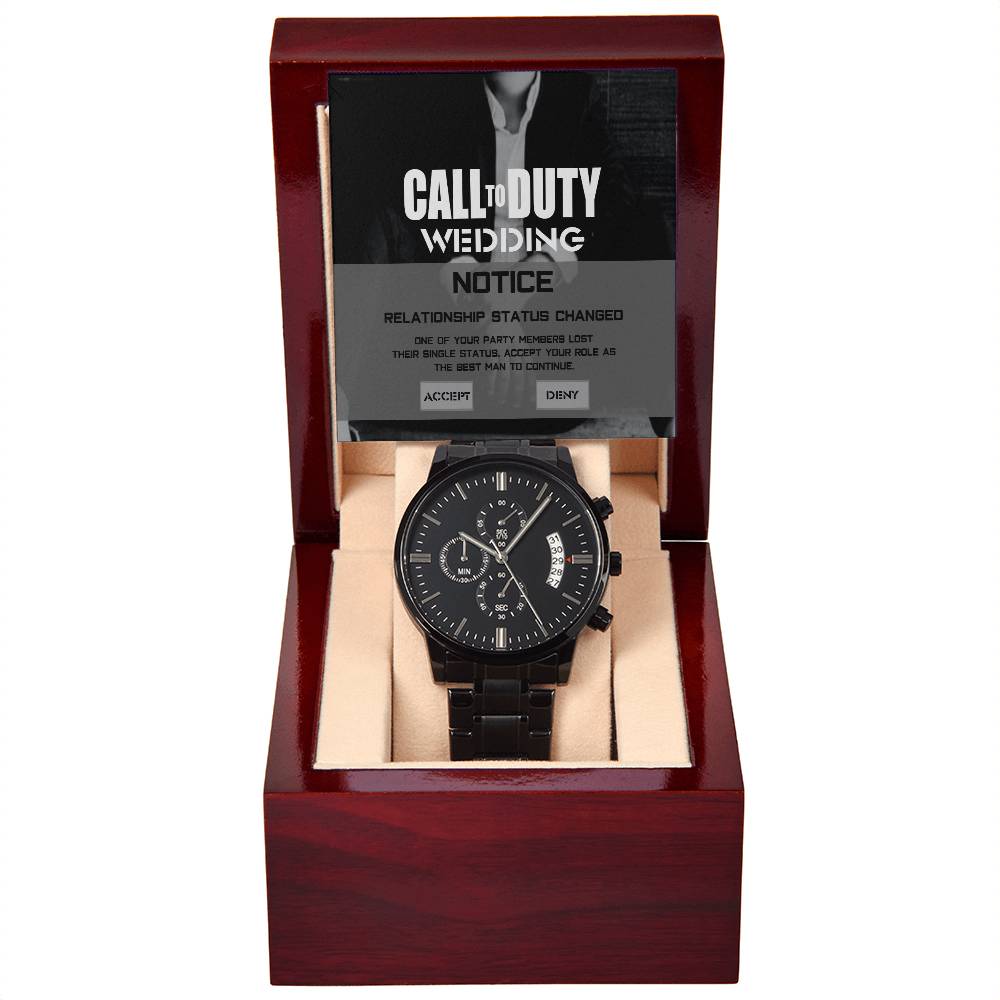 Accept Your Role - Black Chronograph Watch For Best Man
