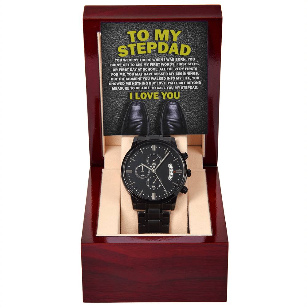 Lucky Beyond Measure - Black Chronograph Watch For Stepdad