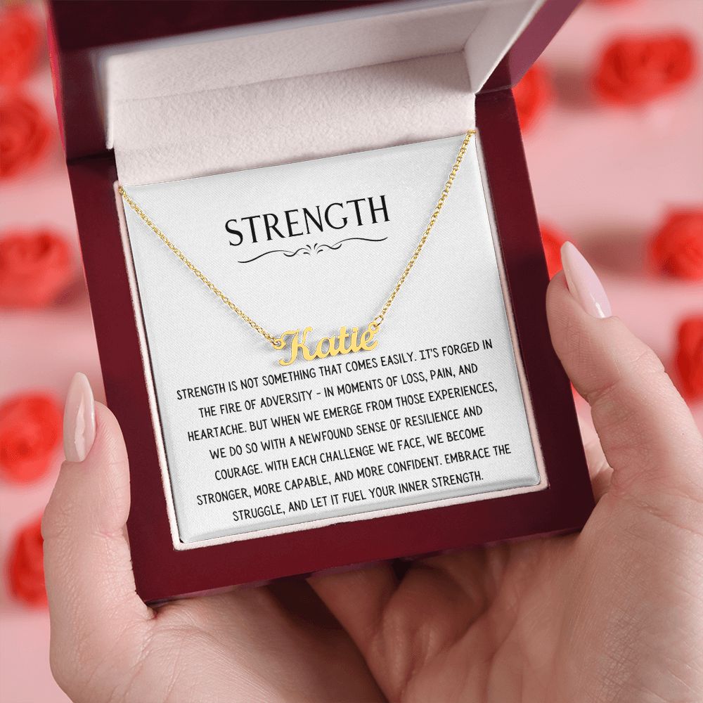 Strength Necklace - Personalized Name Necklace