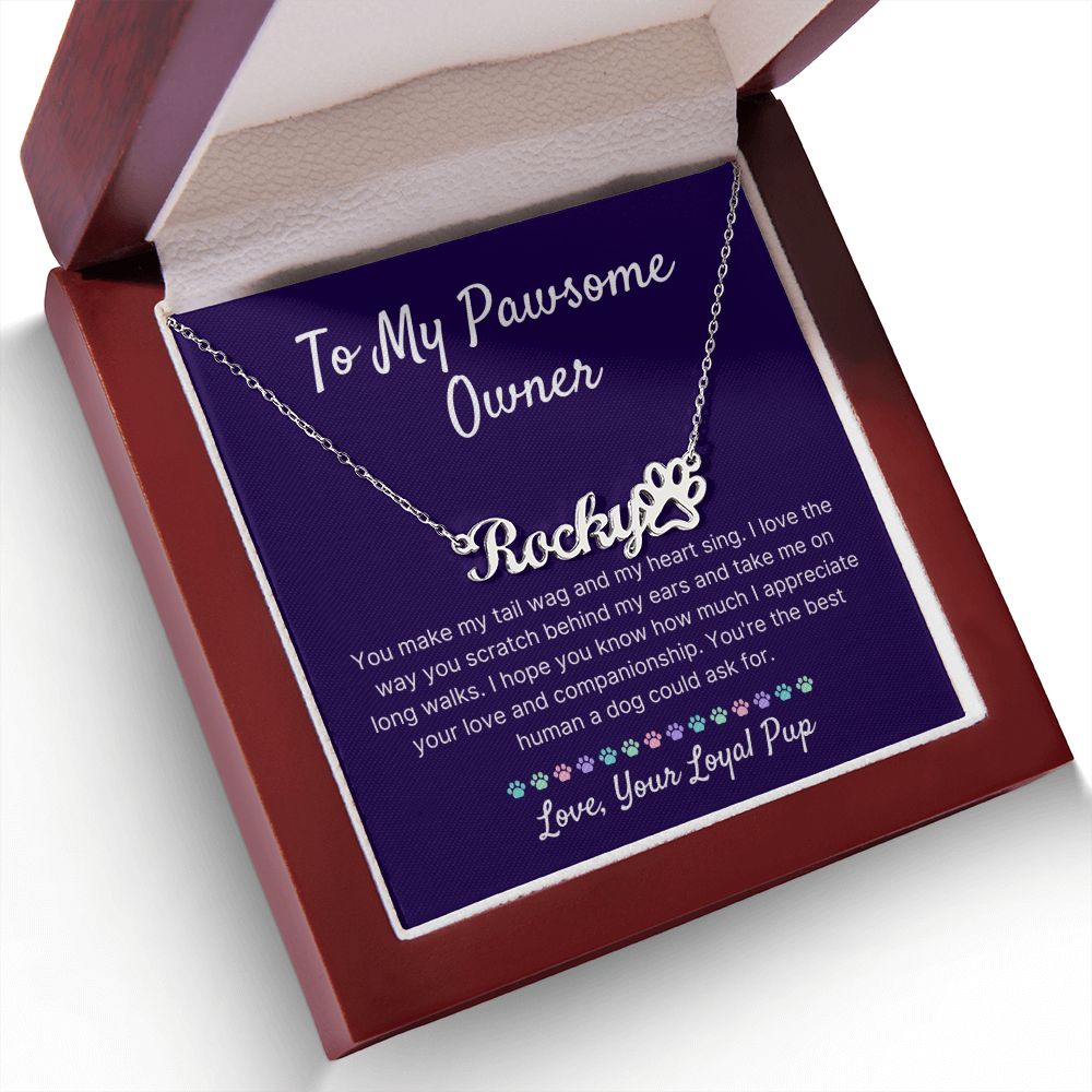 You Make My Heart Sing - Name Necklace With Paw Print Character