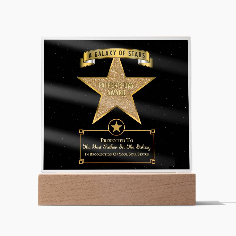 Best Father In The Galaxy - Acrylic Display Centerpiece For Dad