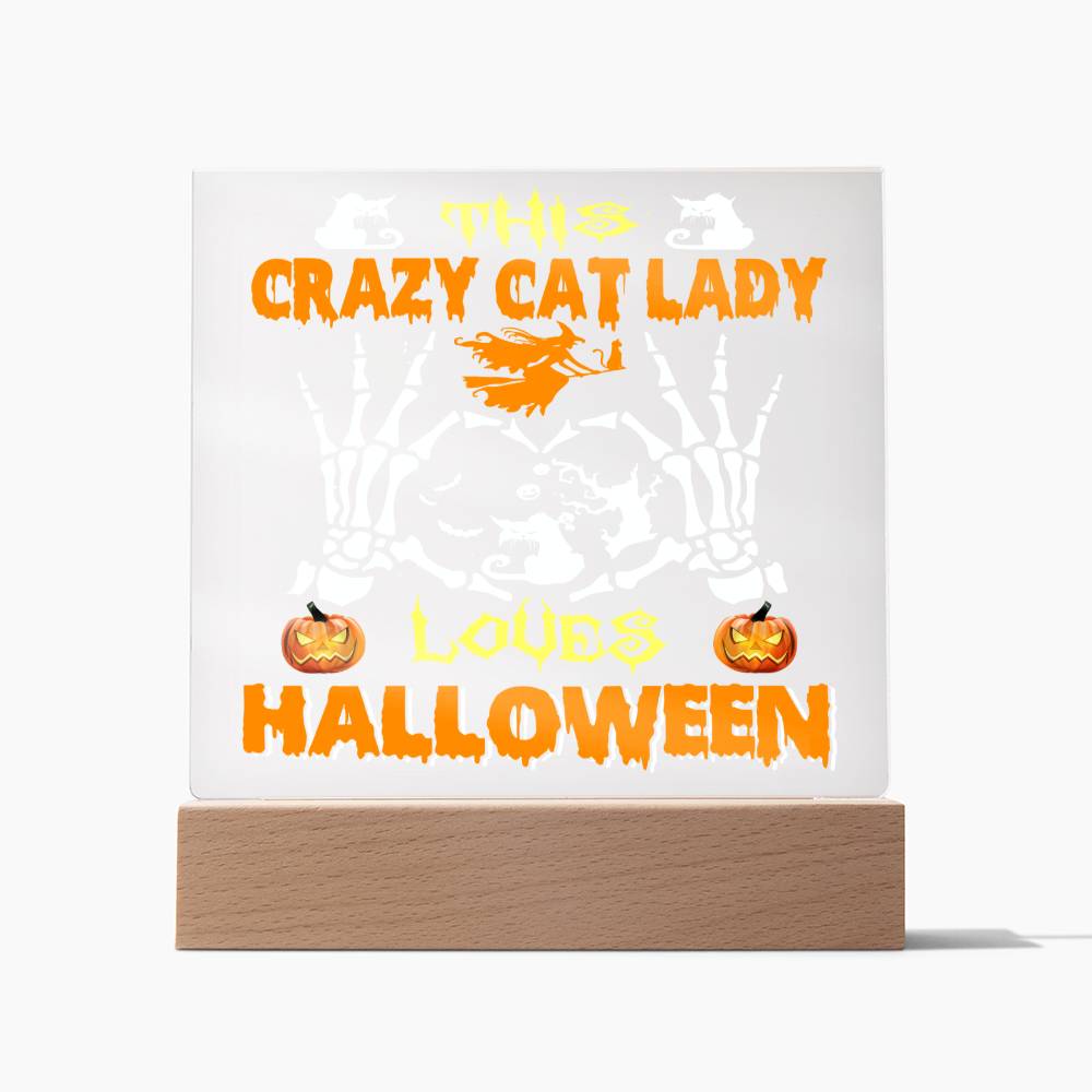 Crazy Cat Lady - Halloween-Themed Acrylic Display Centerpiece