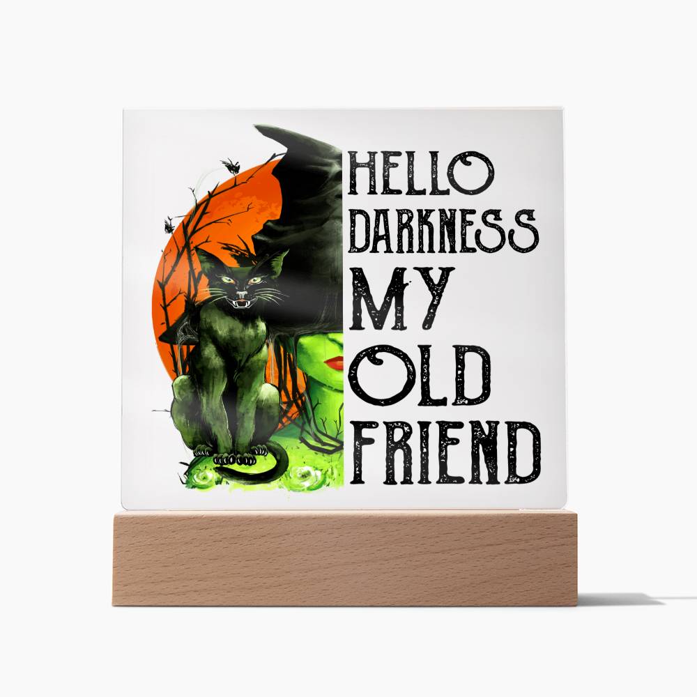 Hello Darkness My Old Friend - Halloween-Themed Acrylic Display Centerpiece