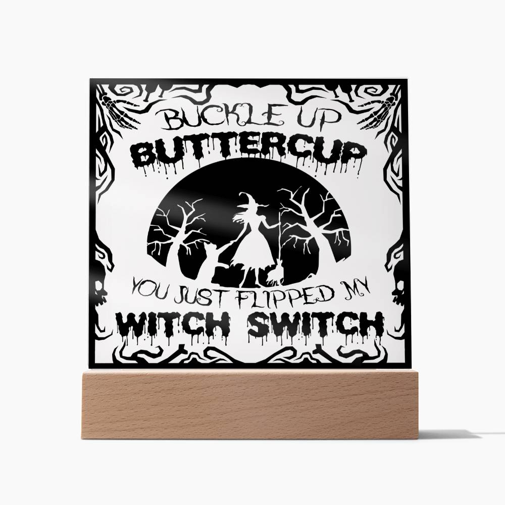 Witch Switch - Halloween-Themed Acrylic Display Centerpiece