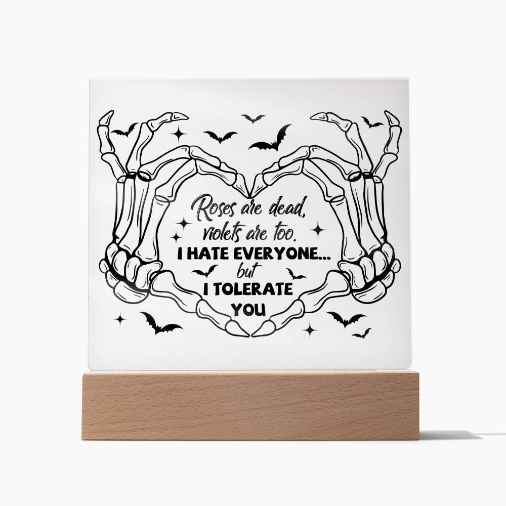 Roses Are Dead - Halloween-Themed Acrylic Display Centerpiece