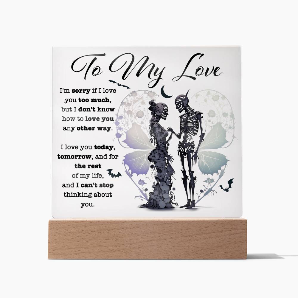 Love You Too Much - Halloween-Themed Acrylic Display Centerpiece