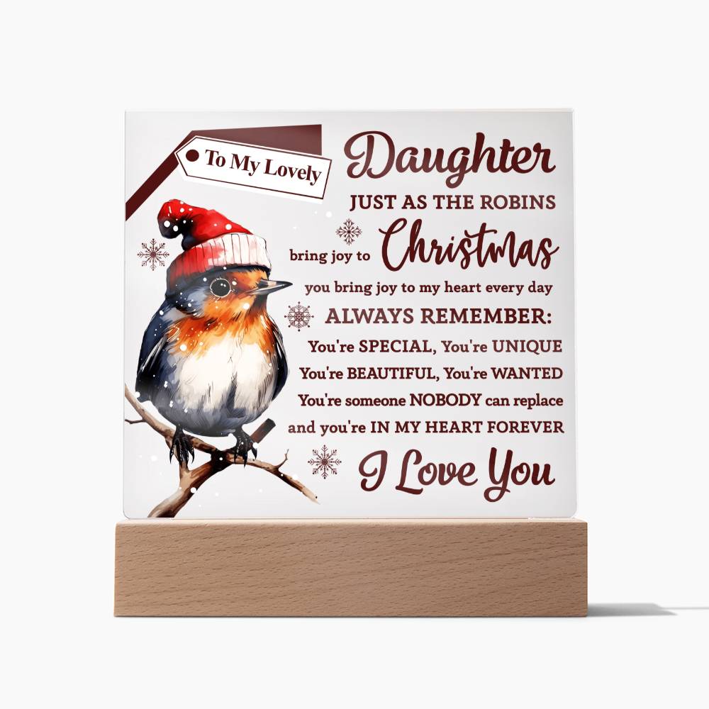 Joy To My Heart - Christmas-Themed Acrylic Display Centerpiece For Your Daughter