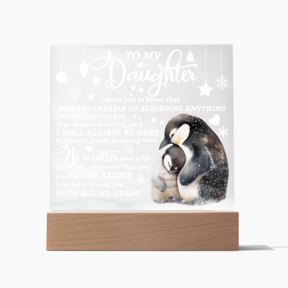 Loving You With All My Heart - Christmas-Themed Acrylic Display Centerpiece For Your Daughter