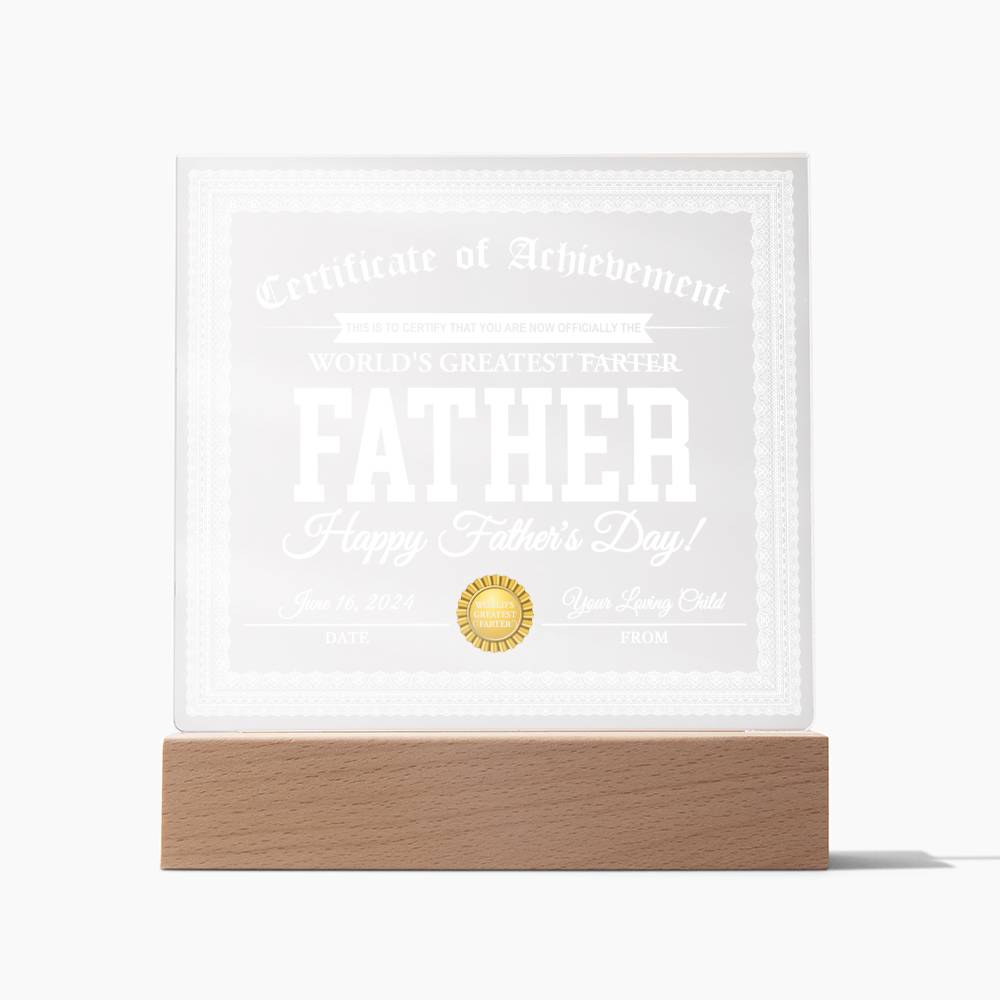World's Greatest Farter - Acrylic Display Centerpiece For Dad