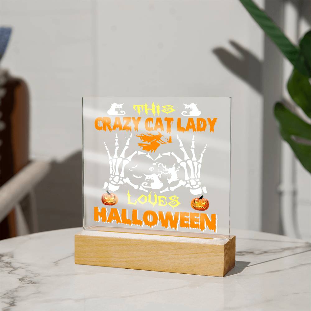 Crazy Cat Lady - Halloween-Themed Acrylic Display Centerpiece