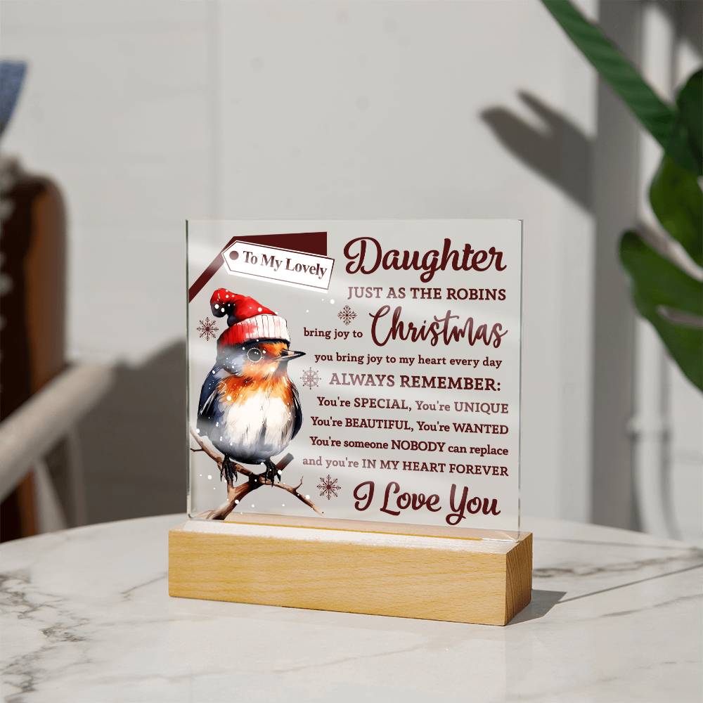 Joy To My Heart - Christmas-Themed Acrylic Display Centerpiece For Your Daughter