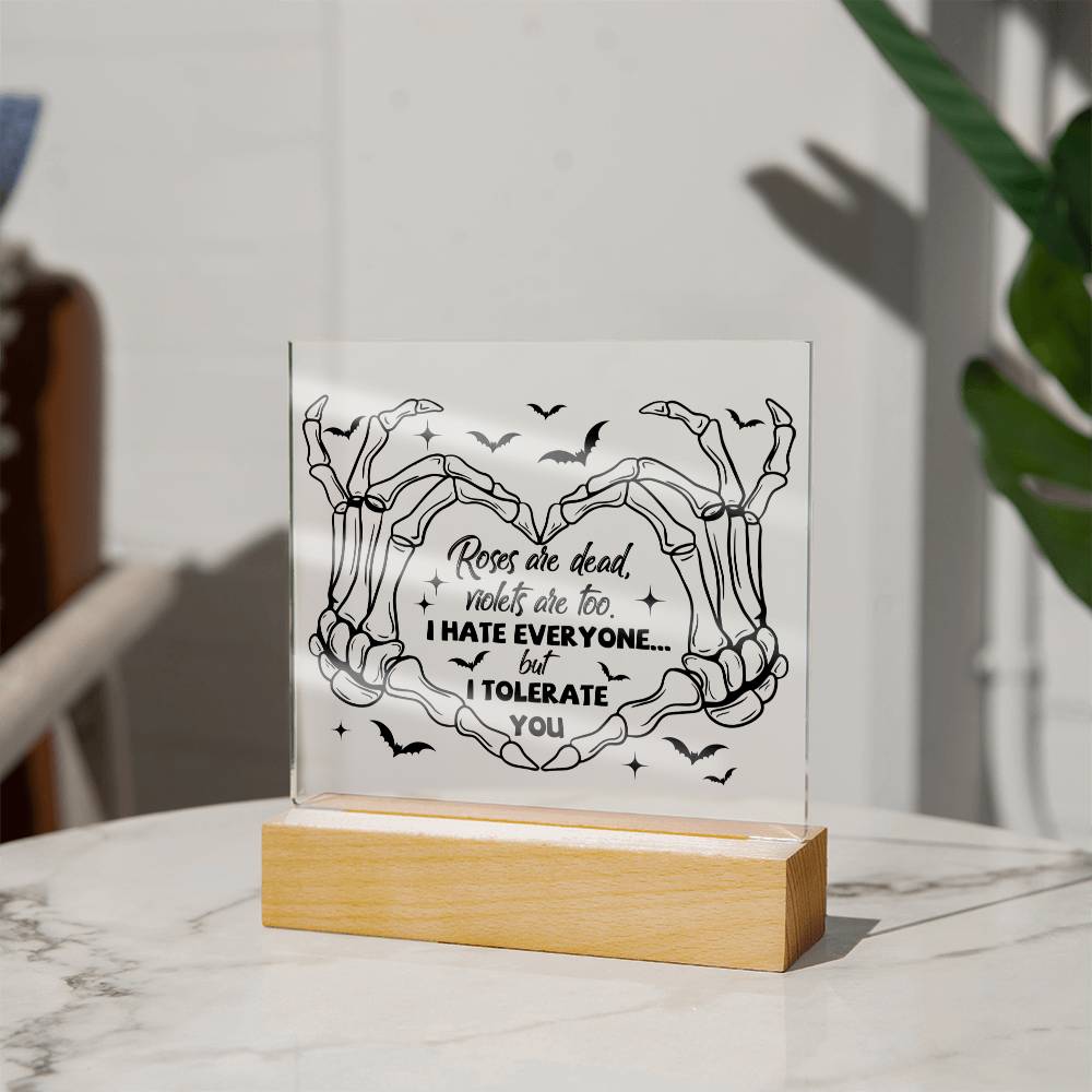 Roses Are Dead - Halloween-Themed Acrylic Display Centerpiece