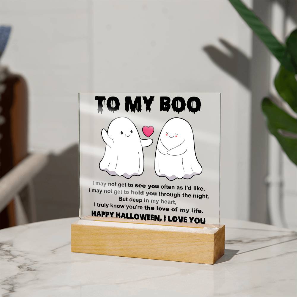 To My Boo - Halloween-Themed Acrylic Display Centerpiece