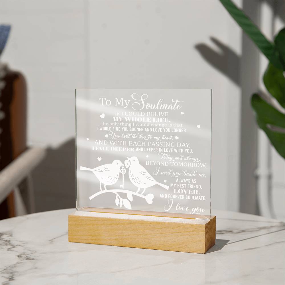 Key To My Heart - Acrylic Display Centerpiece For Soulmate