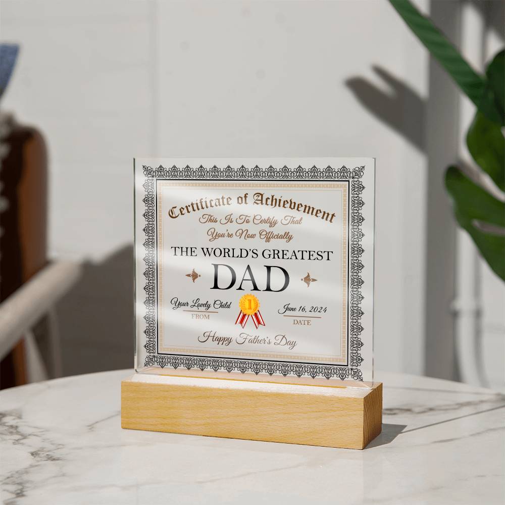 World's Greatest Dad - Acrylic Display Centerpiece For Dad