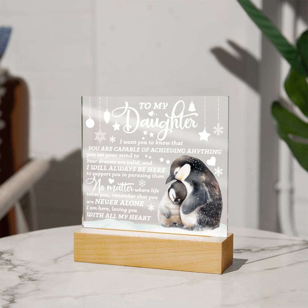 Loving You With All My Heart - Christmas-Themed Acrylic Display Centerpiece For Your Daughter