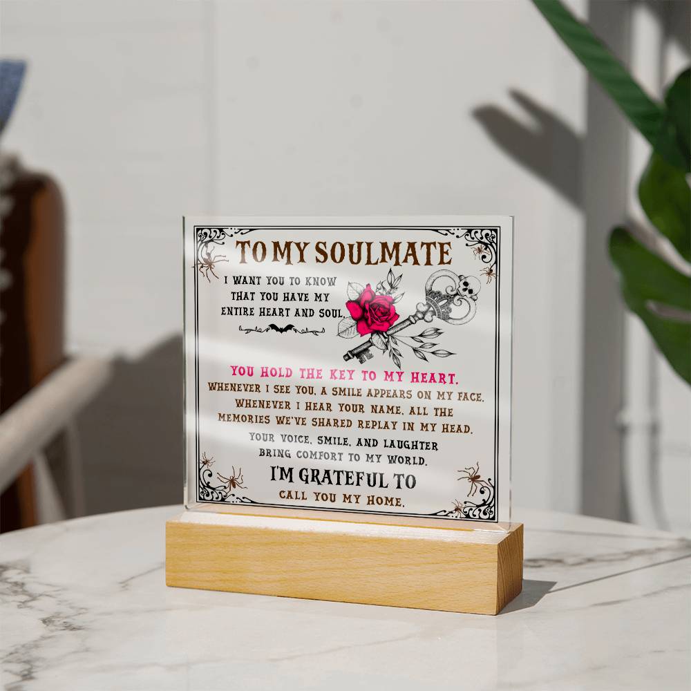 Key To My Heart - Halloween-Themed Acrylic Display Centerpiece For Soulmate