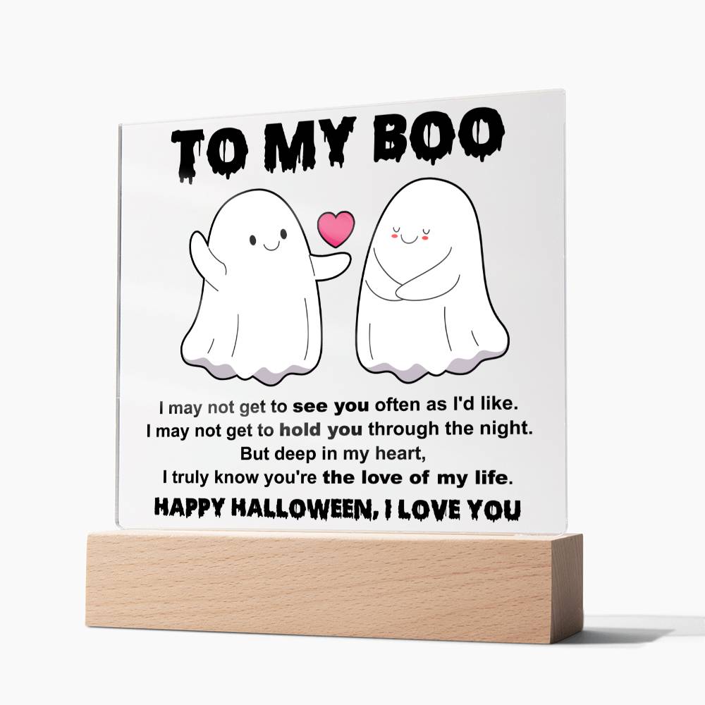 To My Boo - Halloween-Themed Acrylic Display Centerpiece