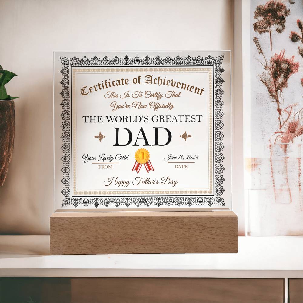 World's Greatest Dad - Acrylic Display Centerpiece For Dad