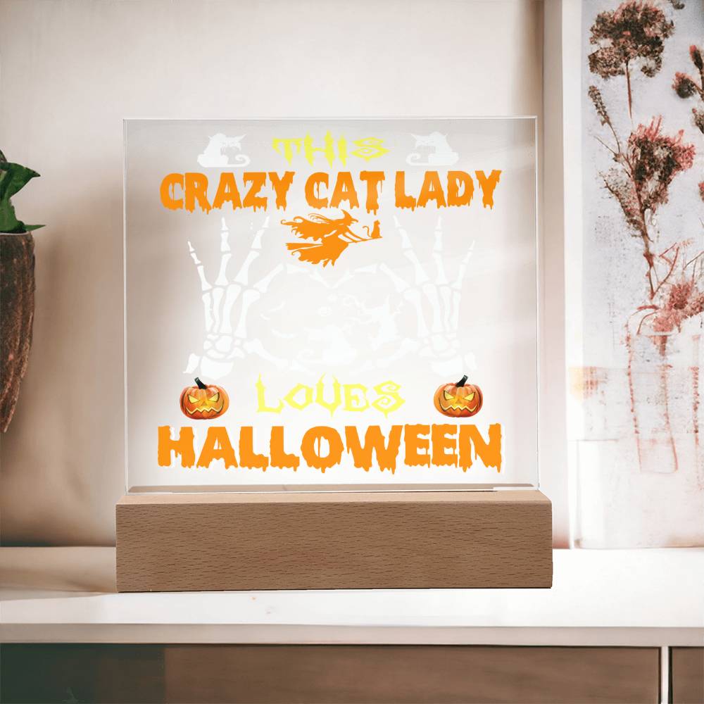Crazy Cat Lady - Halloween-Themed Acrylic Display Centerpiece