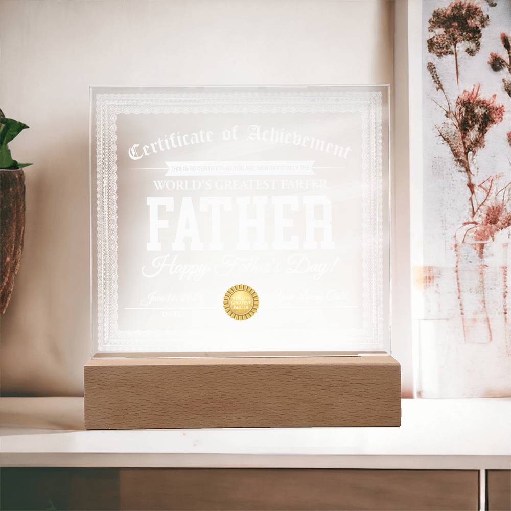 World's Greatest Farter - Acrylic Display Centerpiece For Dad