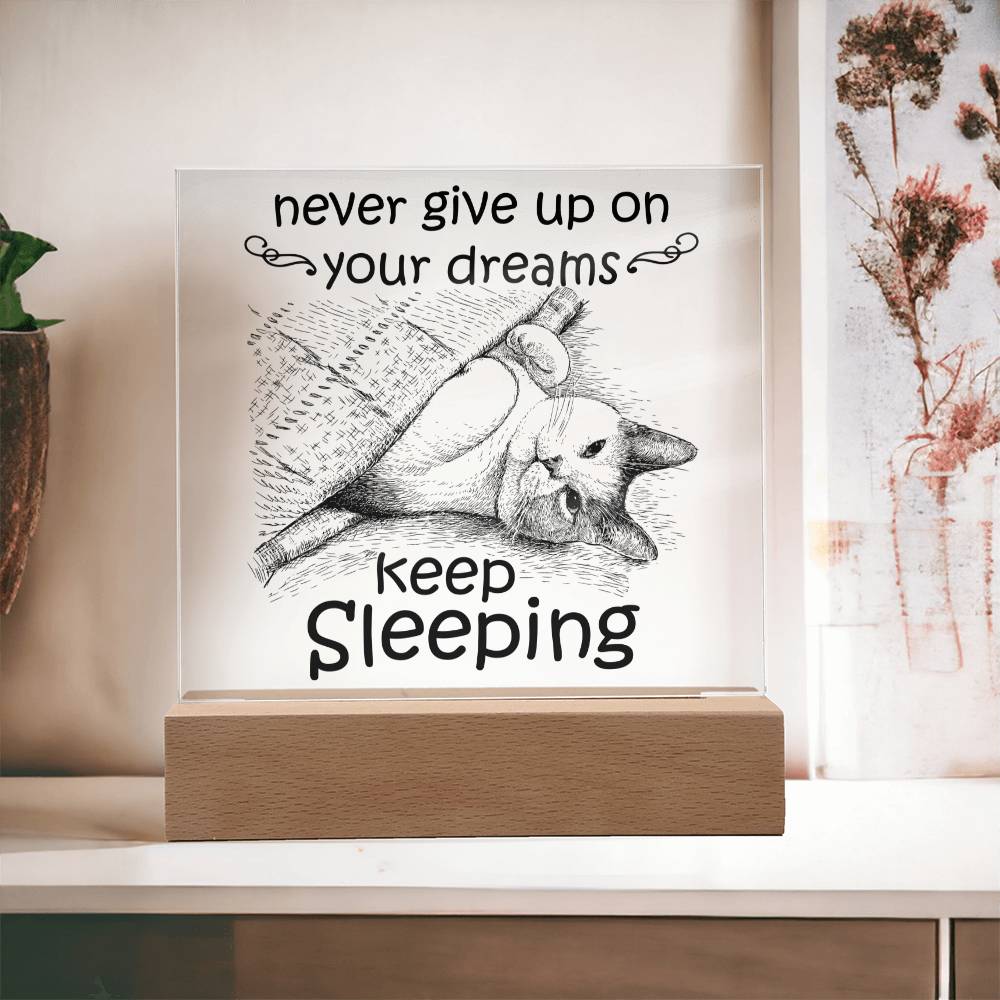 Keep Sleeping - Funny Acrylic Display Centerpiece