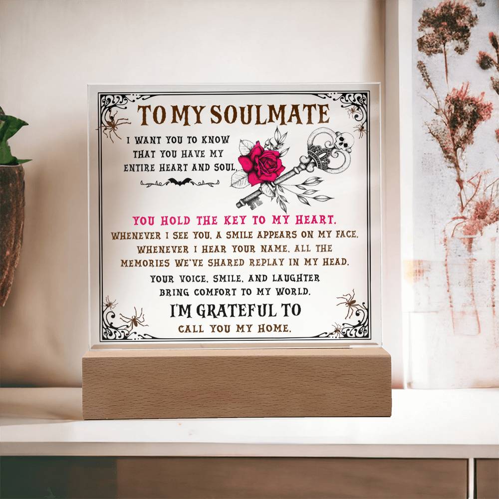 Key To My Heart - Halloween-Themed Acrylic Display Centerpiece For Soulmate
