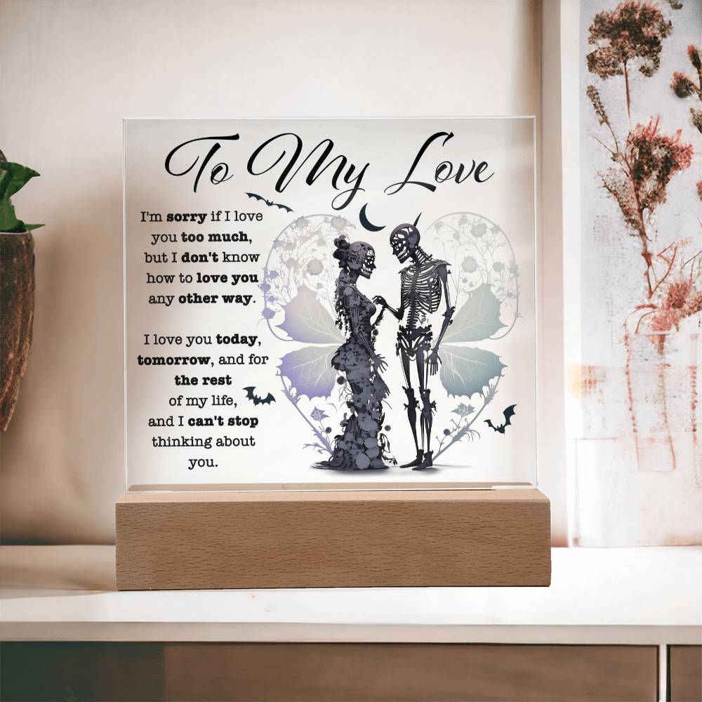 Love You Too Much - Halloween-Themed Acrylic Display Centerpiece