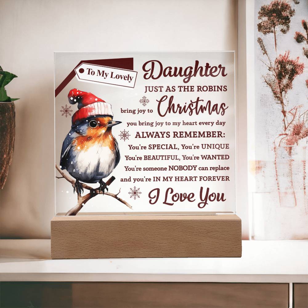 Joy To My Heart - Christmas-Themed Acrylic Display Centerpiece For Your Daughter