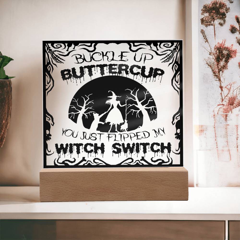 Witch Switch - Halloween-Themed Acrylic Display Centerpiece