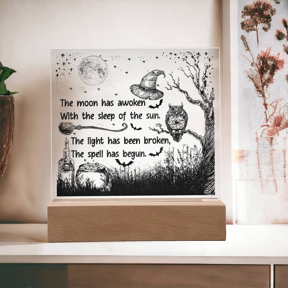 The Spell Has Begun - Halloween-Themed Acrylic Display Centerpiece