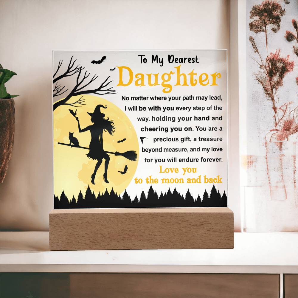 With You Every Step Of The Way - Halloween-Themed Acrylic Display Centerpiece For Daughter