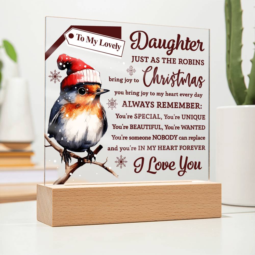 Joy To My Heart - Christmas-Themed Acrylic Display Centerpiece For Your Daughter