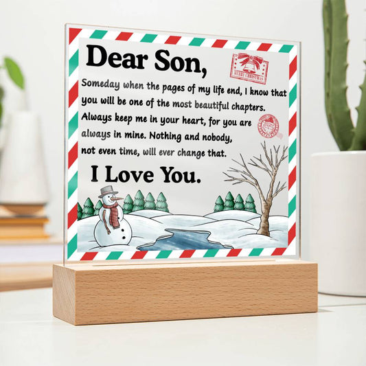 Beautiful Chapters - Christmas-Themed Acrylic Display Centerpiece For Son