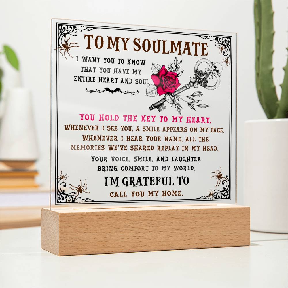 Key To My Heart - Halloween-Themed Acrylic Display Centerpiece For Soulmate