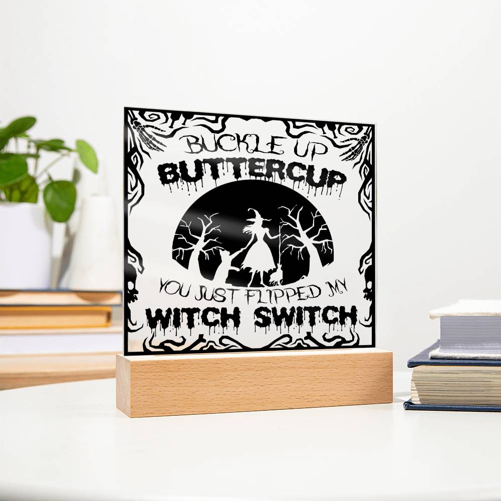 Witch Switch - Halloween-Themed Acrylic Display Centerpiece