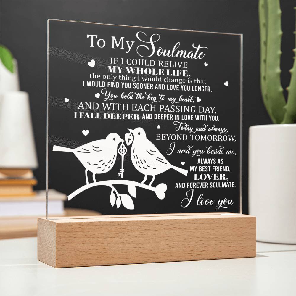 Key To My Heart - Acrylic Display Centerpiece For Soulmate