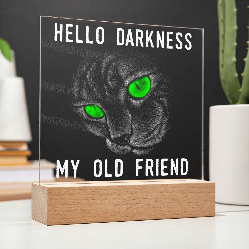 Hello Darkness - Halloween-Themed Acrylic Display Centerpiece