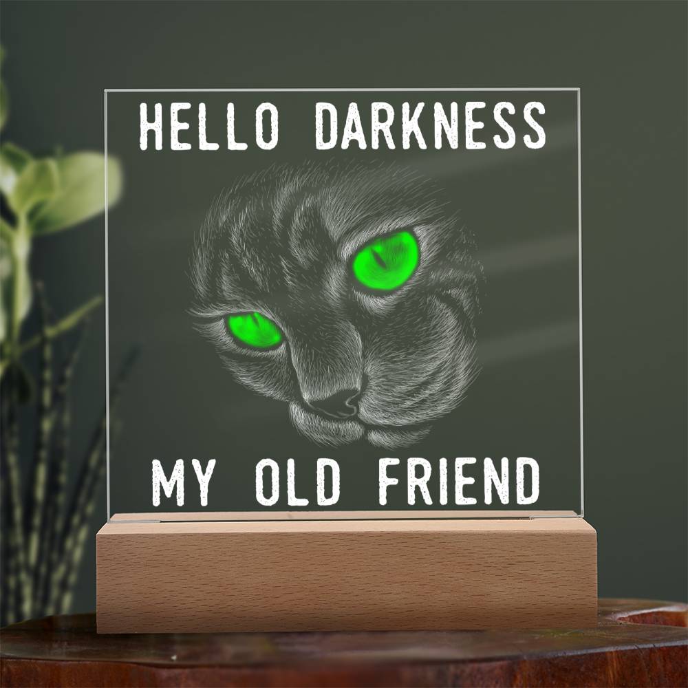 Hello Darkness - Halloween-Themed Acrylic Display Centerpiece