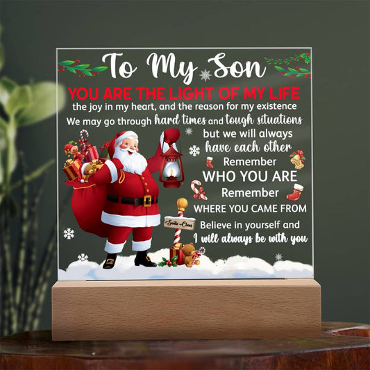 Light Of My Life - Christmas-Themed Acrylic Display Centerpiece For Son