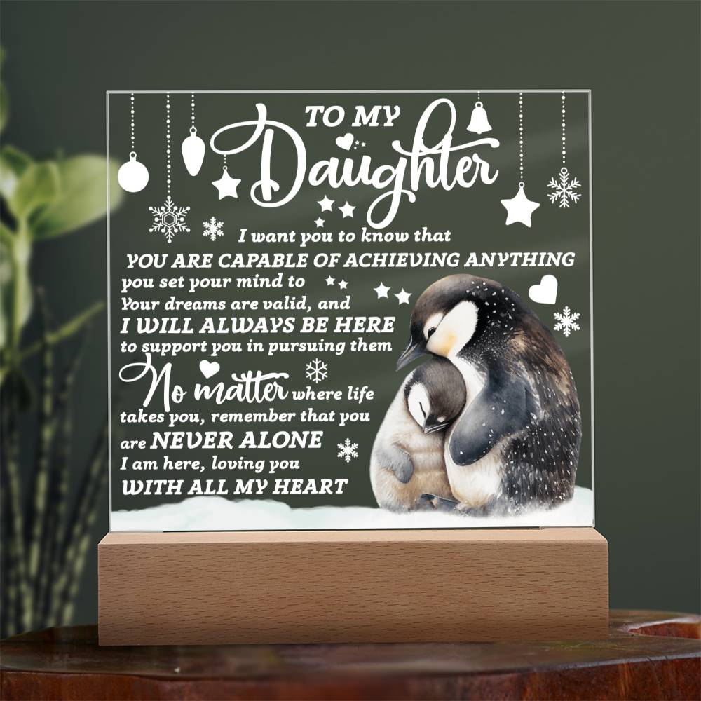 Loving You With All My Heart - Christmas-Themed Acrylic Display Centerpiece For Your Daughter