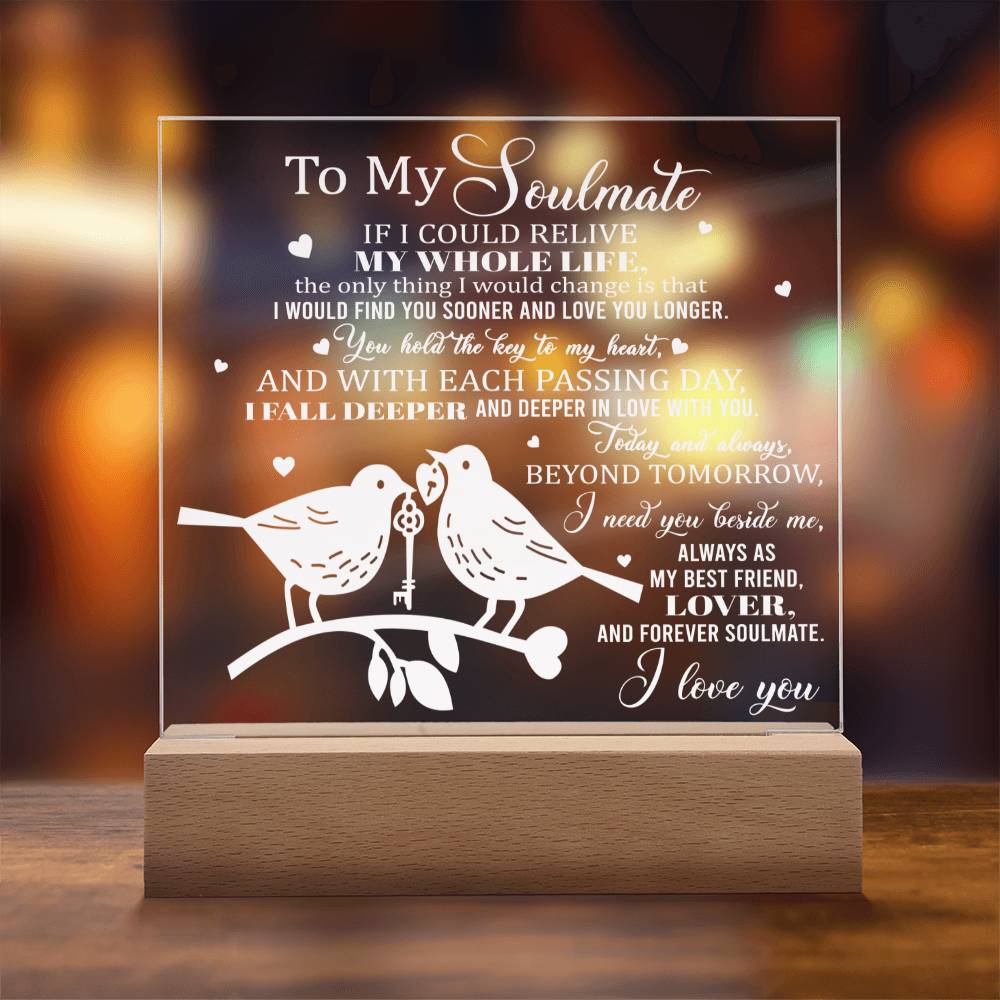 Key To My Heart - Acrylic Display Centerpiece For Soulmate