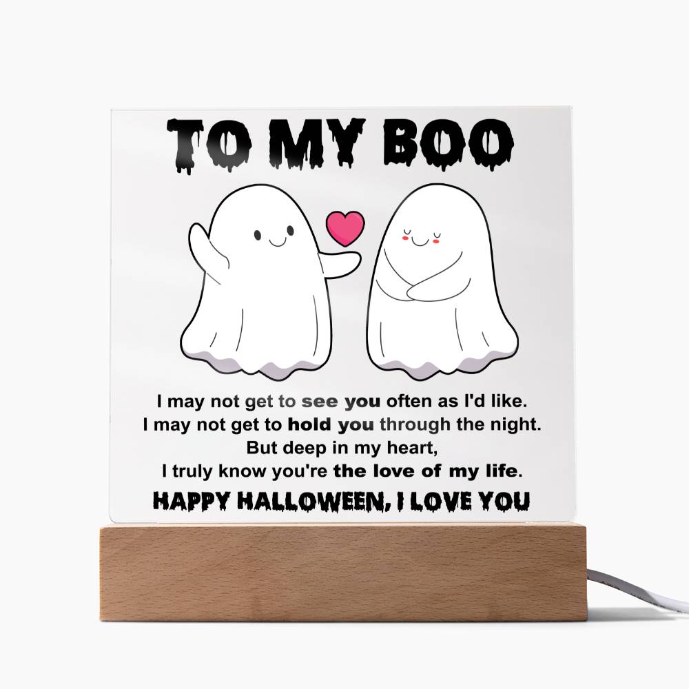 To My Boo - Halloween-Themed Acrylic Display Centerpiece
